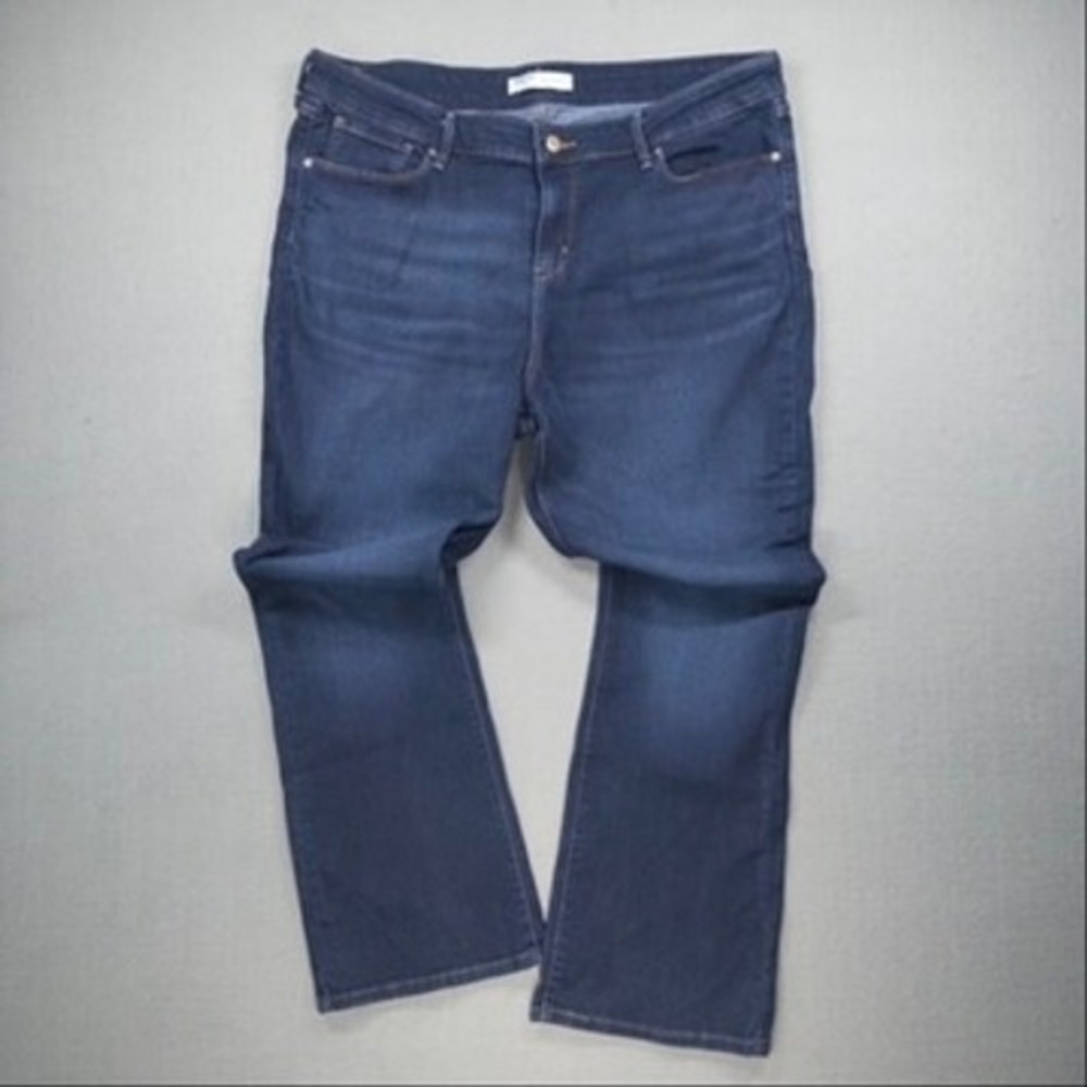 Signature Levi Strauss Bootcut Jeans Womens 16 Dark Wash Mid Rise Stretch Casual